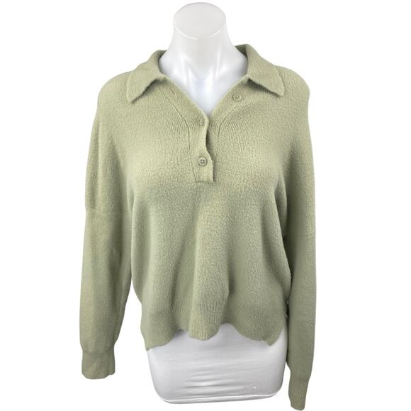 Abercrombie & Fitch Sweaters - Abercrombie & Fitch Women's Green Long Sleeve Collared Polo Sweater Top Size S